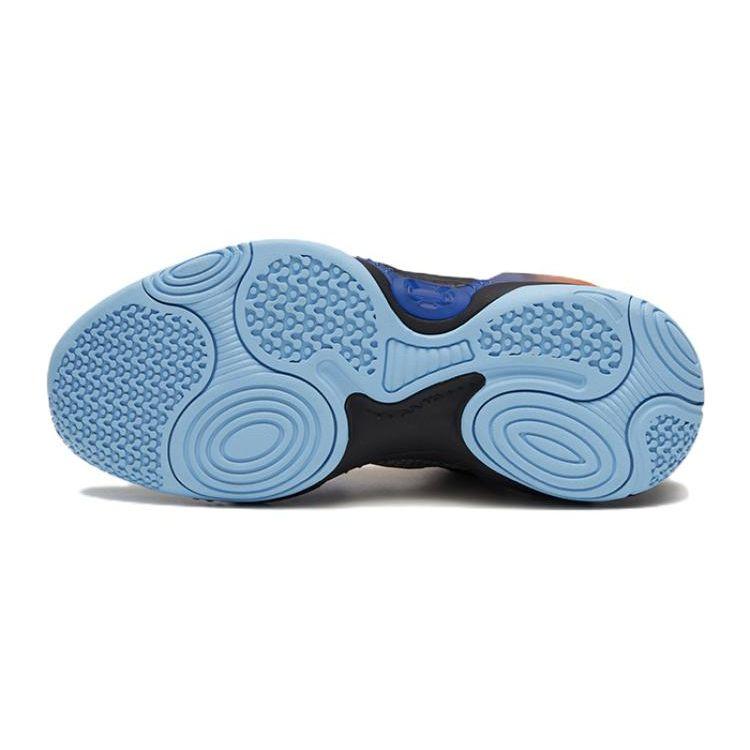 Anta Kids Asymmetric 2 Comfortable Daily Non-Slip Wear-Resistant Mid-Top Basketball Shoes Kids Basketball Shoes Black Gray Orange 312321102-4