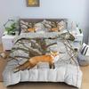 Animal Fox Bedding Set King Queen Size 3D Lovely Orange Fennec Fox Duvet Cover For Kids Teens Adults Bedroom Decor Quilt Cover