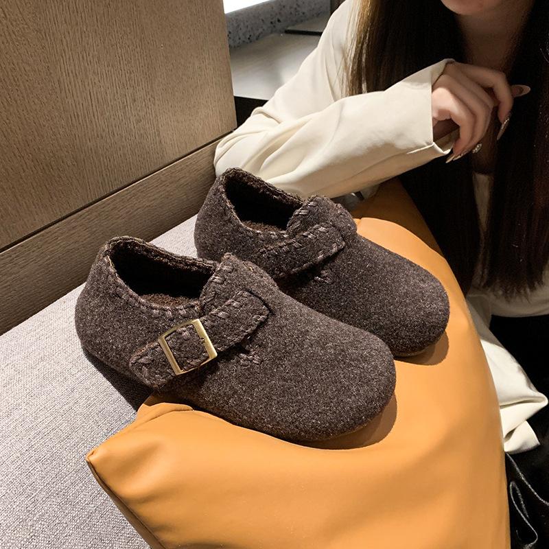 Версия из коровьей кожи ретро коричневые шлепанцы на толстой подошве женские новая осенняя повседневная обувь женская 40 коричневый 3940₽