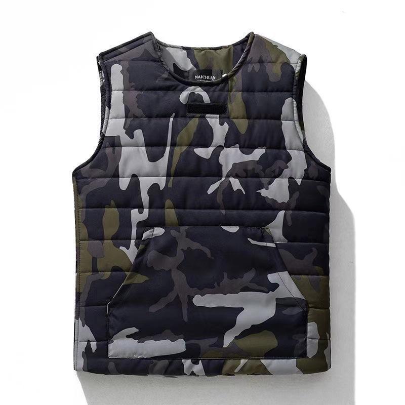 Men's Autumn/Winter Level 2 Armor Thickened Sleeveless Vest - Warm Cotton Slim Fit Trend.