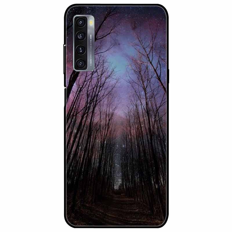 For TCL 20L Plus Case 20L+ Silicone Soft Shockproof TPU Back Cover for TCL 20S 20L Case Black Bumper Painted Funda TCL20S Capa