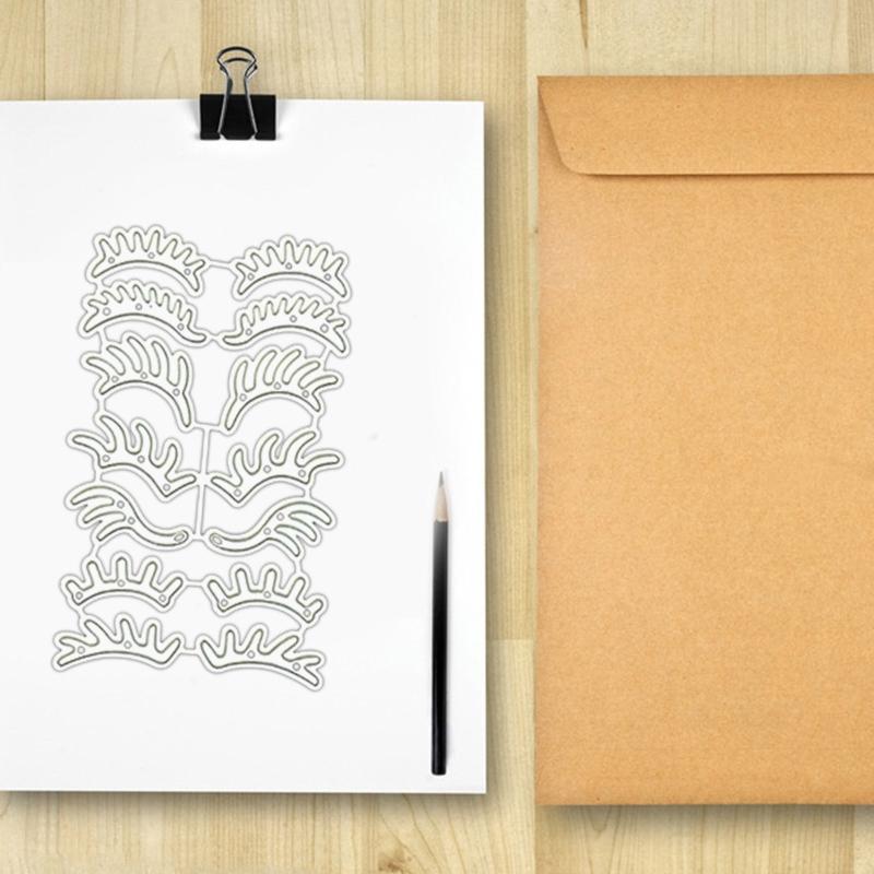 Wimper Stansvormen Frame Koolstofstaal Embossing Stanssjabloon Snijvormen voor Doe-het-zelf Fotoalbums Embossed Kaarten Kroon Kaart