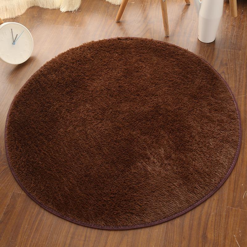Silk Wool Round Rug Carpet Living Room Bedroom Bedside Floor Mat Tender Comfortable Simple Daily Warmth Various Colors Aesthetic