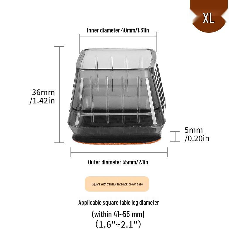 Silicone Chair Leg Covers with Felt Pads - Furniture Protection and Noise Reduction