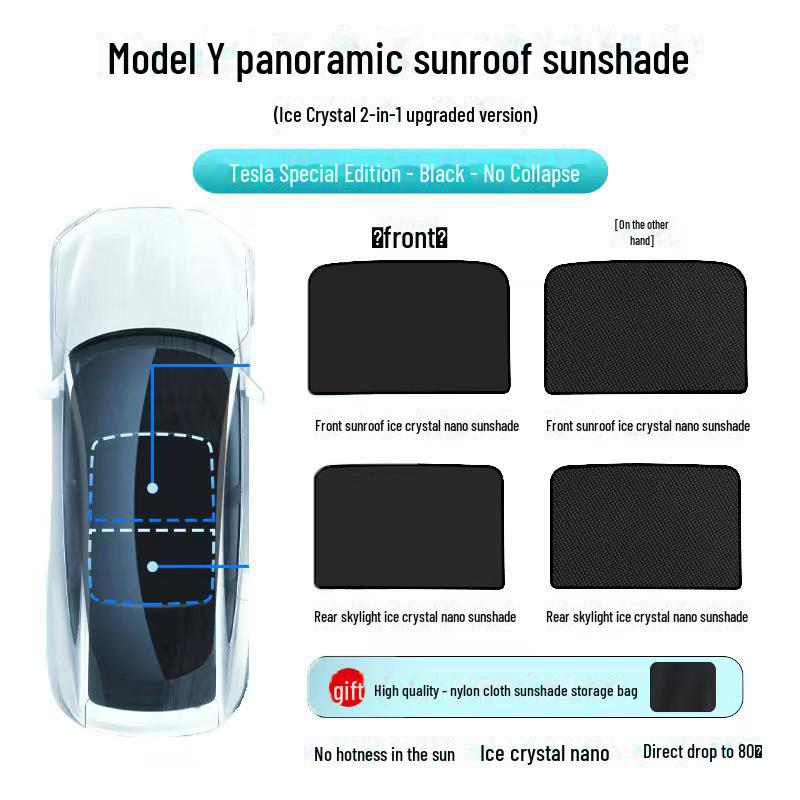 Tesla Model 3/Y Roof Sunshade & Blackout Curtain