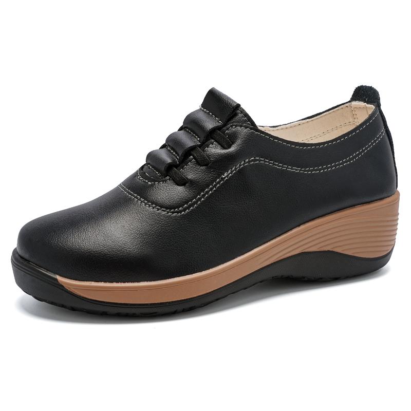 New Style Perforated Breathable Women's Summer Casual Shoes with Wedge Heels and Thick Soles