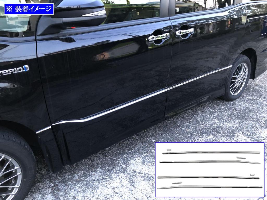 BRIGHTZ Ultra-Mirror Finish Stainless Steel Side Door Moulds (8-Piece Set) for Toyota Noah 80/85 (ZWR80W, ZRR80W, ZRR85W, ZWR, ZRR, WR80, RR85) (SID-M