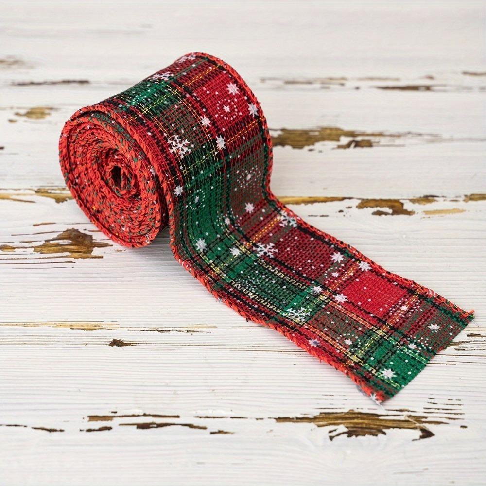 New 5 Yards Christmas Gift Bow Ribbon Lightweight DIY Fabric Swirl Ribbon Wedding Party Christmas Tree Ribbon Burlap Ribbon