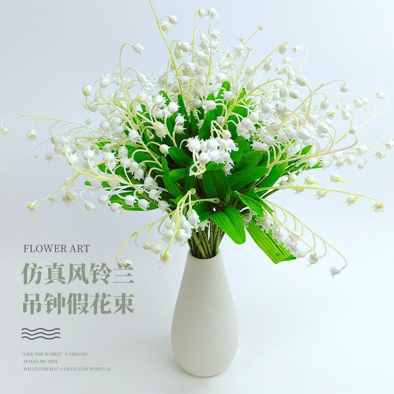 Simulare Nuntă Clopoței de Vânt Orhidee Buchet de Nuntă Adeziv Moale Avansat Plastic Crin de Vale Floare Simulare