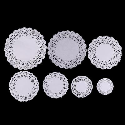 100Pcs White Round Paper Doilies Doily Lace Placemats For Tables Wedding Party