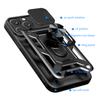 For iPhone 16 Pro Case with Slide Camera Lid PC+TPU Kickstand Phone Cover