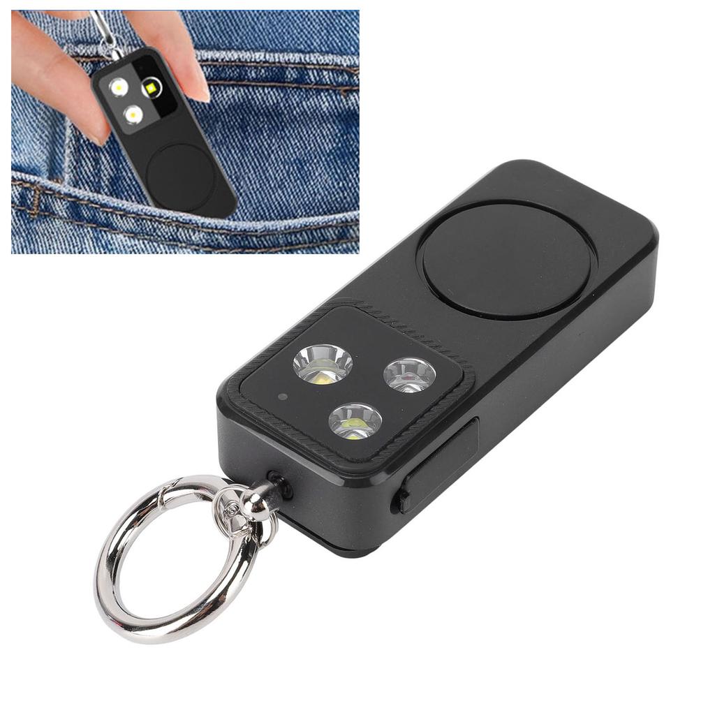Alarm Light for Women 4 Lighting Modes USB Rechargeable Keychain Siren Security LED Light for Emergency
