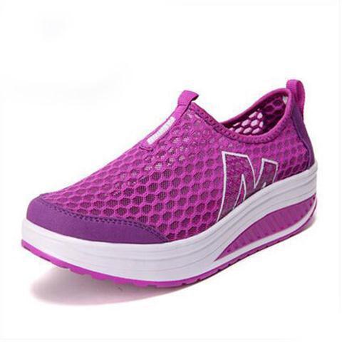 New summer foot cover women's net shoes rocking shoes women's sports and leisure shoes mesh breathable women's shoes thick-soled muffin shoes