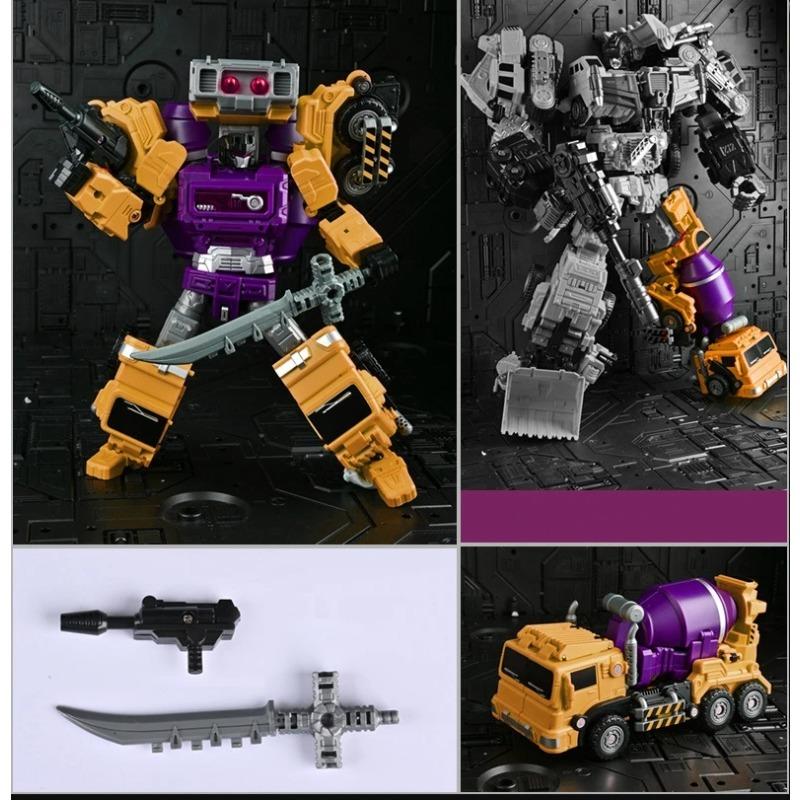 Jinjiang Transformation Toys Devastator Combination Sets Excavator Scraper Hook Action Figure Robot Car Model Kids GT 6 in 1 Poseable Articulated