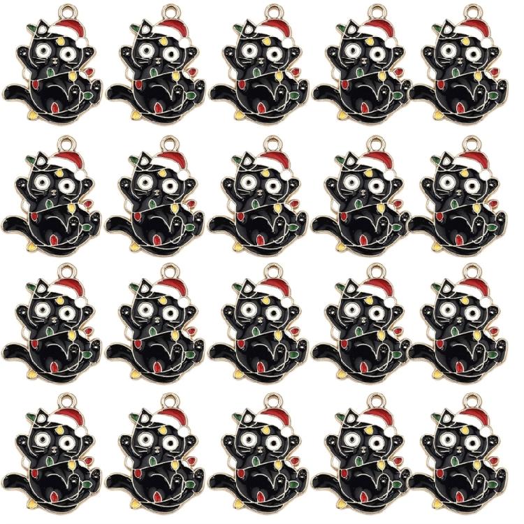 20pcs Cartoon Cats Charm for Seasonal Jewelry Making Necklace and Bracelet Pendant Stylish Handmade Keychain Accessories
