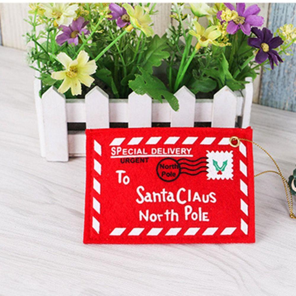 Rote Dekoration Weihnachtsbaumschmuck Stickerei Karte Roter Umschlag Geschenktüte Alphabetischer Umschlag