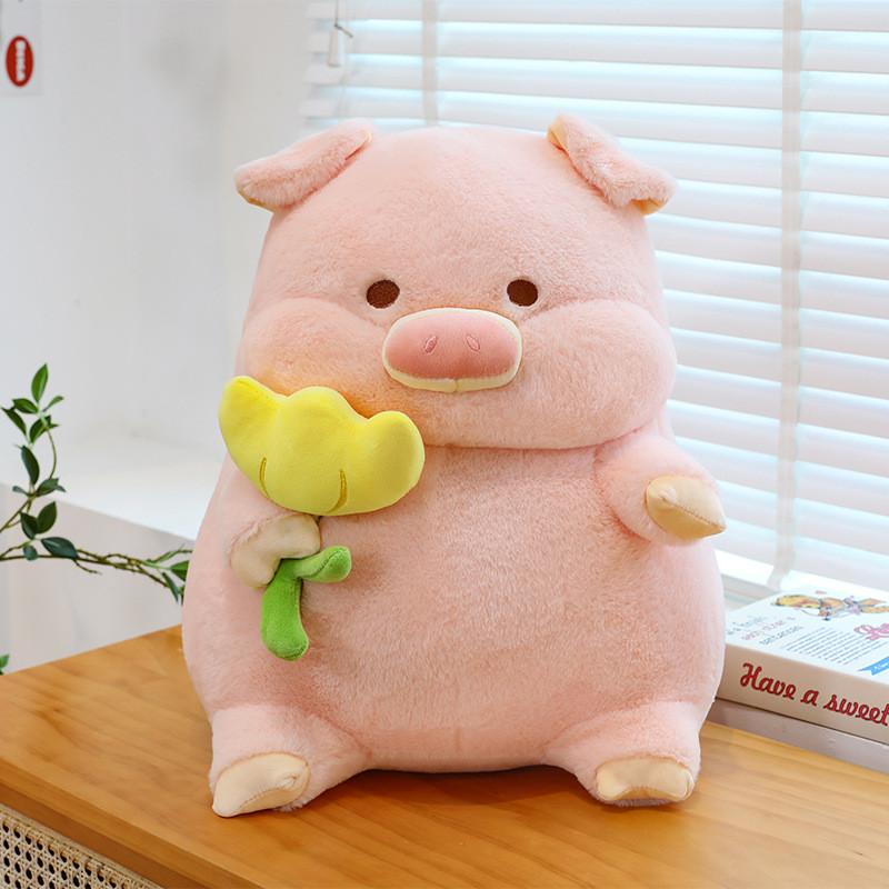 Cartoon Pig Tulip Plush Toy Cute Animal Doll Room Decoration Child Holiday Gift