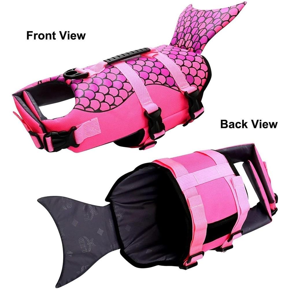 Dog Life Jacket Ripstop Dog Safety Vest Adjustable Preserver with High Buoyancy and Durable Rescue Handle for Small,Medium,Large Dogs