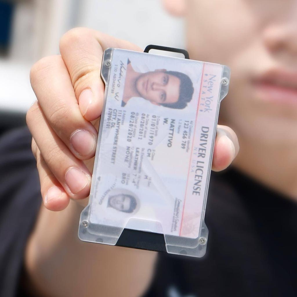 Wallets for Men Slim Aluminum Metal Money Clip 1 Clear Window ID Card Holder RFID Blocking Holds Up 15 Cards  Cash Clip Ultra-Thin Minimalist Wallet