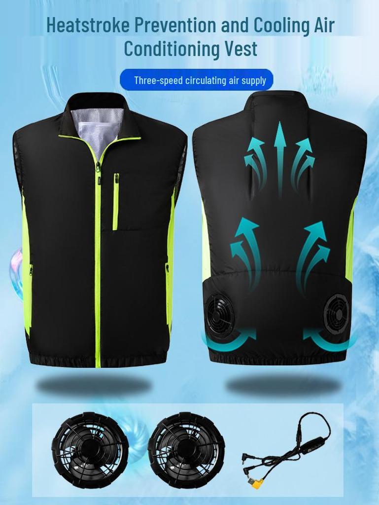 Kühlweste Ärmellos Klimaanzug für Sommer Outdoor-Arbeit und Angeln – Hitzschlagprävention