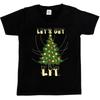 1Tee Kids Boys Let's Get Lit Christmas Tree Lights T-Shirt