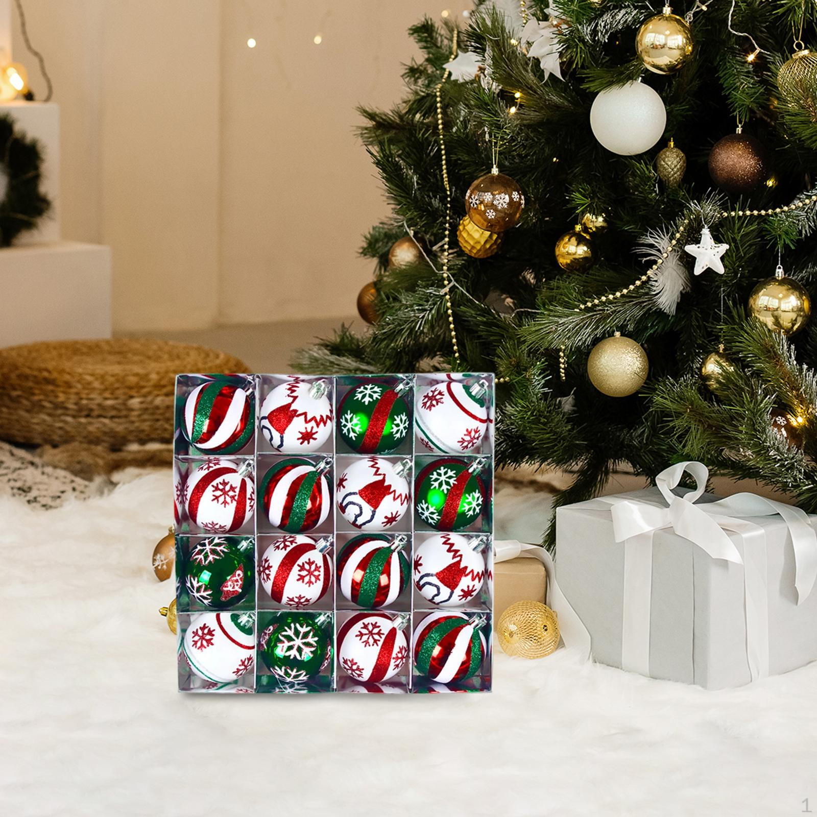 

16 Pieces Christmas Ball Ornaments Decorative Xmas Balls Baubles Tree Decorations for Style E