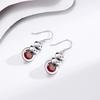 Ear Hook Fashion Long Fringed Red Zircon Earrings Women's Small Fresh Round Beads Diamond Earrings Ins Jewelry