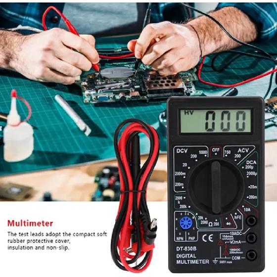 D5 Digital Multimeter,DT-830B Multifunctional Portable LCD Digital Multimeter Amp Volt Ohm Car Tester Voltmeter Ohmmeter Meter