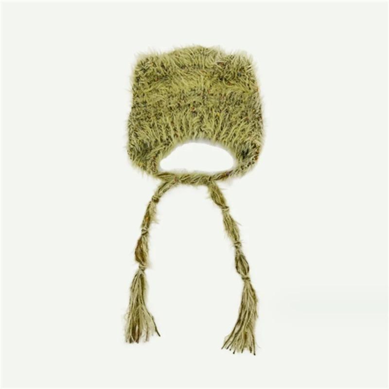 Long Strap Knitted Cap Autumn Winter Street Hip-hop All-match Ear Protection Hats Cool Personality Japanese Niche Beanie Hat