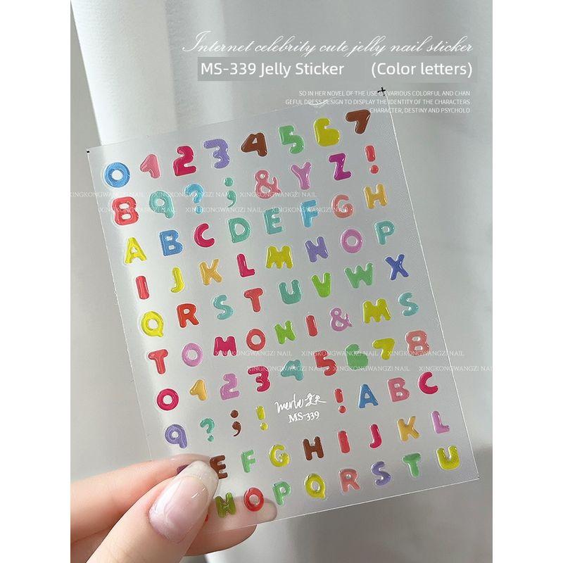

Moisturizing Semi-Transparent Candy Color Letter Nail Sticker MS-339 Color Letter Jelly Sticker