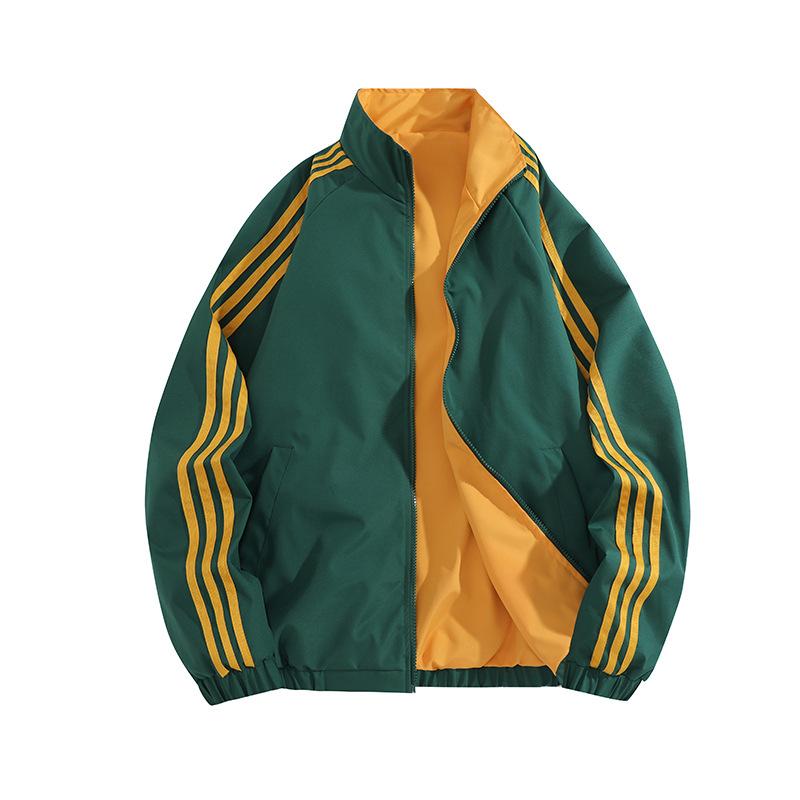Stehkragenjacke, Herren Wende-Baseballjacke, Herren vielseitige lässige Sportjacke