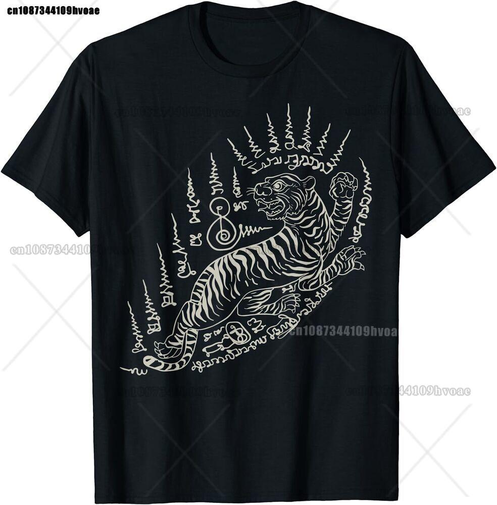 

Thai Tattoo Powerful Tiger Magical Thailand T-Shirt Anime Graphic T-shirts Tops New Arrival Unisex Summer S