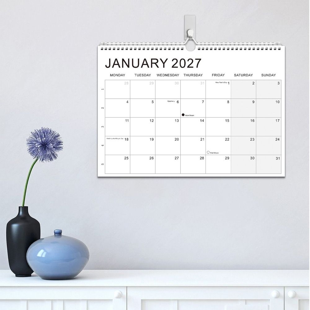 July.2026 - Dec. 2027 English Calendar Thick Paper Monthly Planner Calendar Wall Calendar  Home