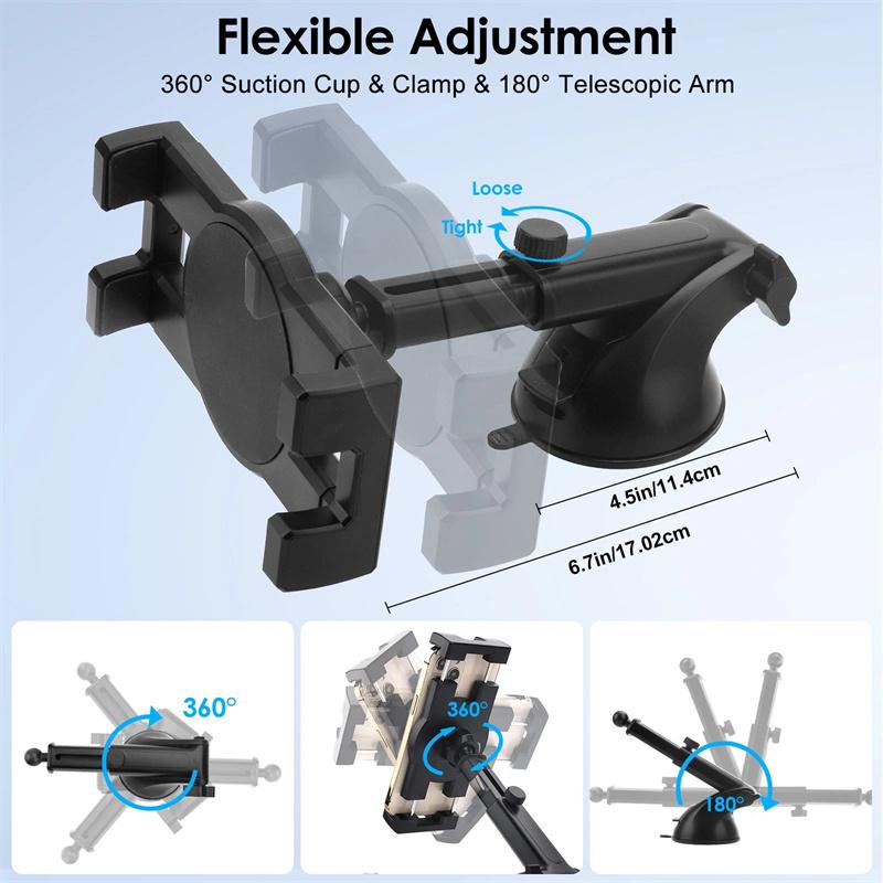Large Sucker 360 Rotation 4.7-12.9" Car Tablet Holder Mount Stand Stents For Ipad Pro Mini 2 3 4 Air 2 Samsung S8 S9 Xiaomi Asus