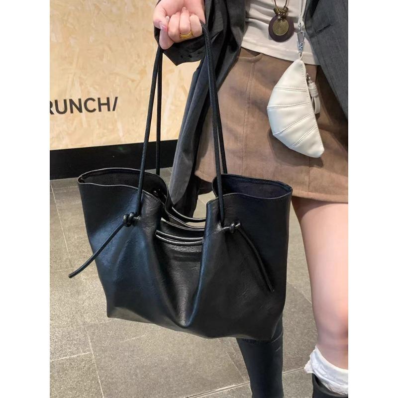 Premium Retro Strap Tote Bag Women's Large Capacity PU Leather Shoulder Bag Fashion Handbag Bag Bag