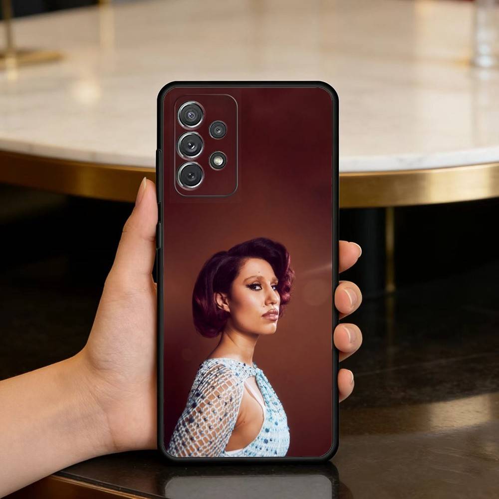 

GOOD Singer R-RAYE-YE Soft Silicone Black Cover Phone Case For Samsung Galaxy A73,A72,A71,A70,A53,A52,A51 Samsung a22 5g