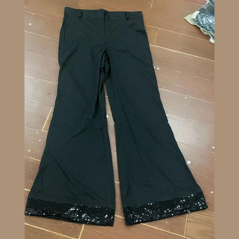 Mens 70s Disco Outfits Bells Bottom Pants Shirt Wigs Necklace Mustache Sunglasses 60s 70s 80s Disco Costume Accessories