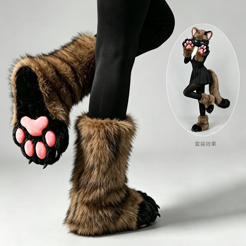 Handmade Fursuit Paw Socks Indoor Cosplay Cat Feet Costume Accessory Furry Fan Convention Wear