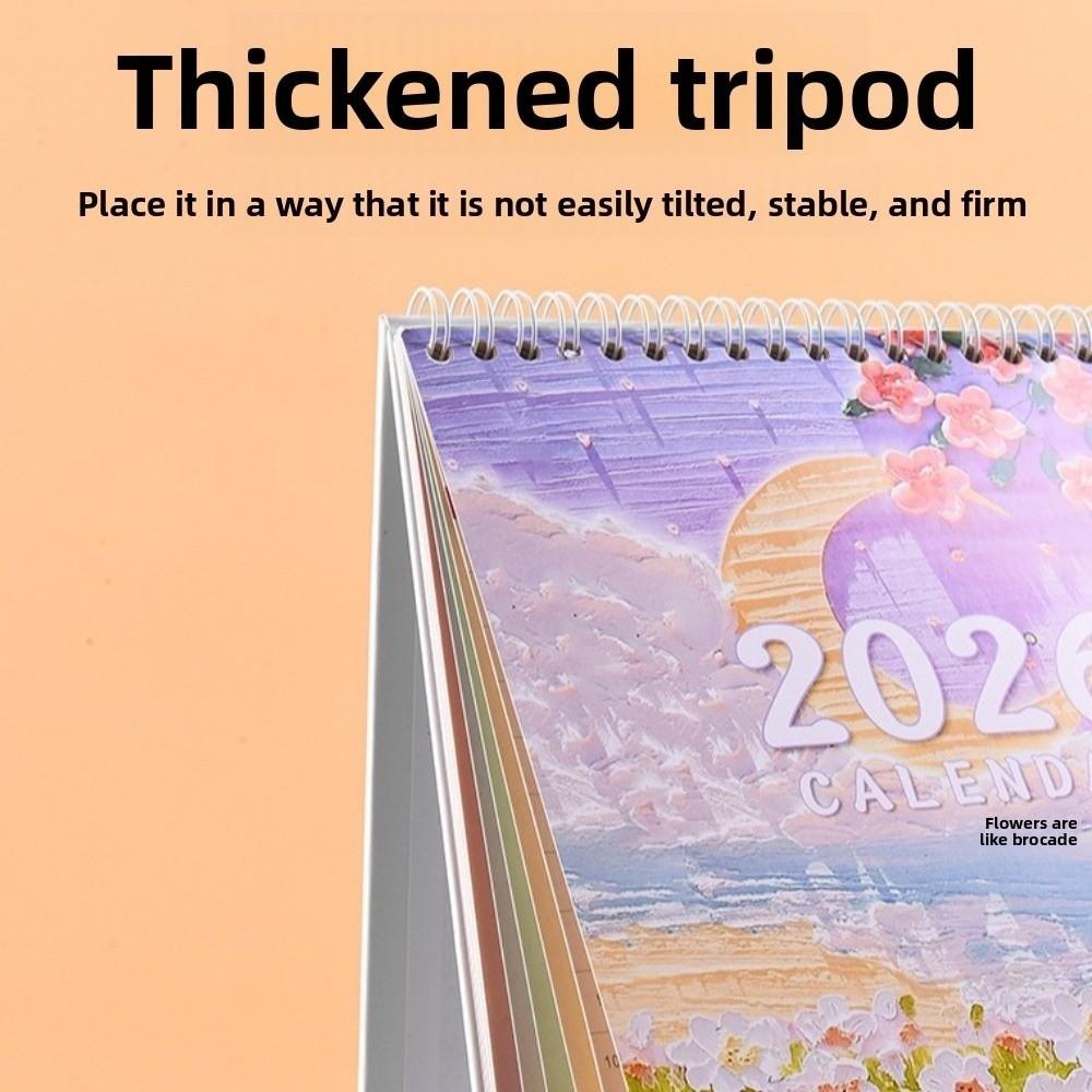 Coil Binding 2026 Desk Calendar Month Date Display Standing Flip Calendar Home Decoration