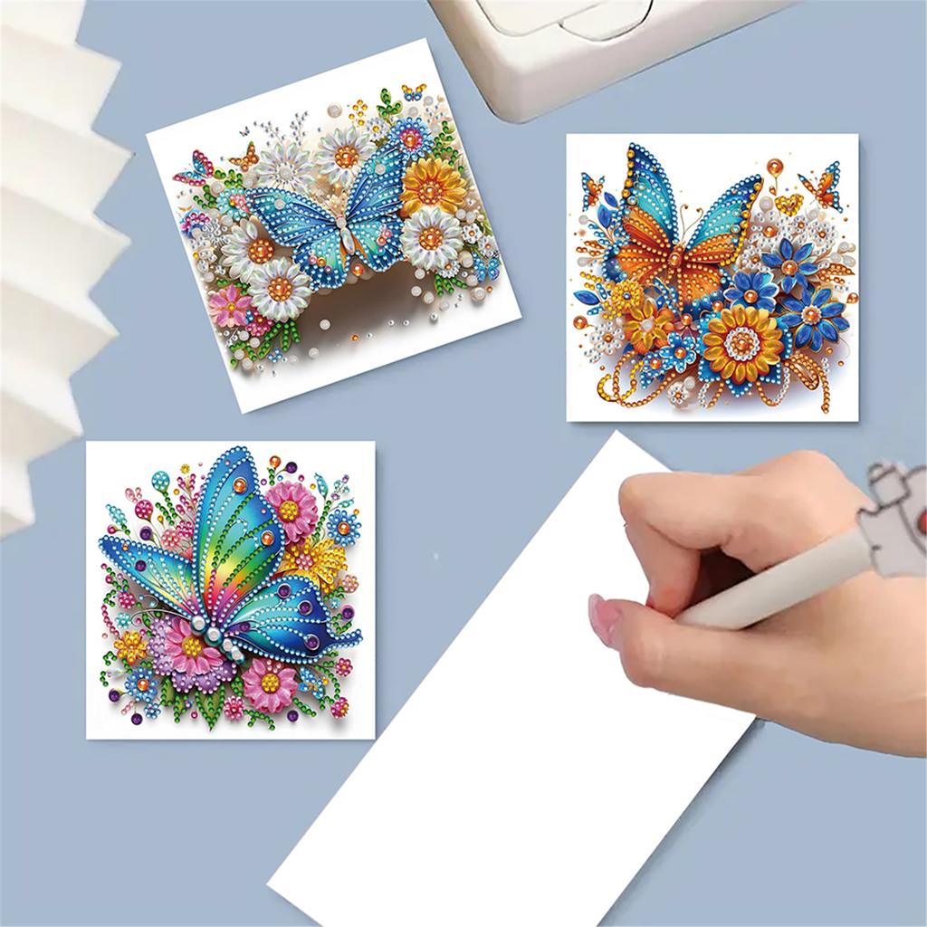 6pcs DIY Rhinestone Diamond Art Mosaic Postcards Diamond Art Handmade Cards Creative Christmas Birthday & Thanksgiving Card Kits