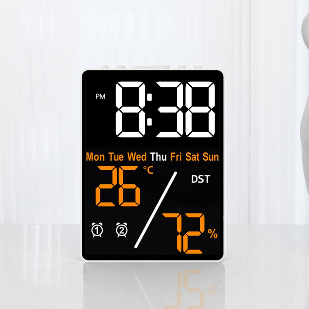 Yujeubi Black Face Led Temperature And Humidity Clock Bf5508