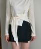 DEHEVE Wool Mock-Neck Wrap Long Sleeve [Ivory]