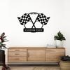 Custom Metal Sign Racing Flag Wall Art Personalized Address Plaque Home Office Decor