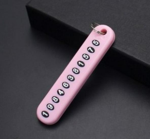 Car Keychain with Anti-lost Number Tag Pendant