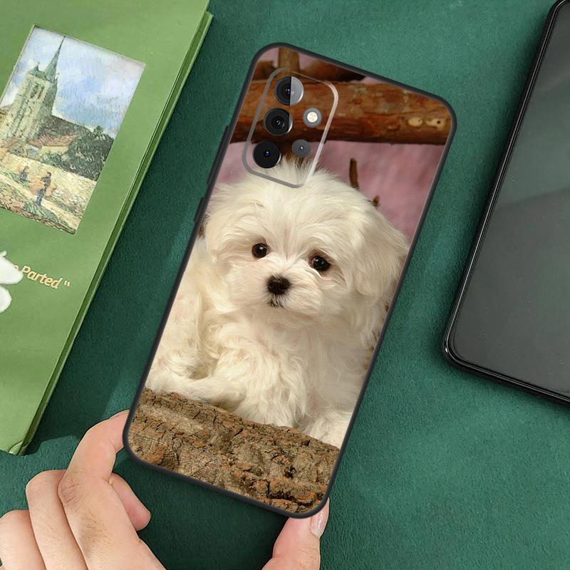 Maltese Dog Puppies Soft Cover For Samsung Galaxy A54 A53 A73 A13 A71 A51 A14 A52 A32 A12 A22 A52S Back Case