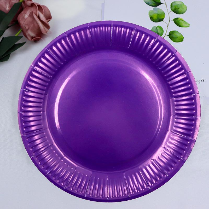 Solid Color Disposable Paper Plates for Party, Picnic, or Birthday