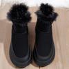 MIDIRO Women's Zipper Snow Boots, Fleece-Lined Shearling Boots, Warm, Non-Slip, Winter Casual