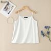 ZANZEA Womens Summer Solid Color Casual Sleeveless Straps Sling Camisoles