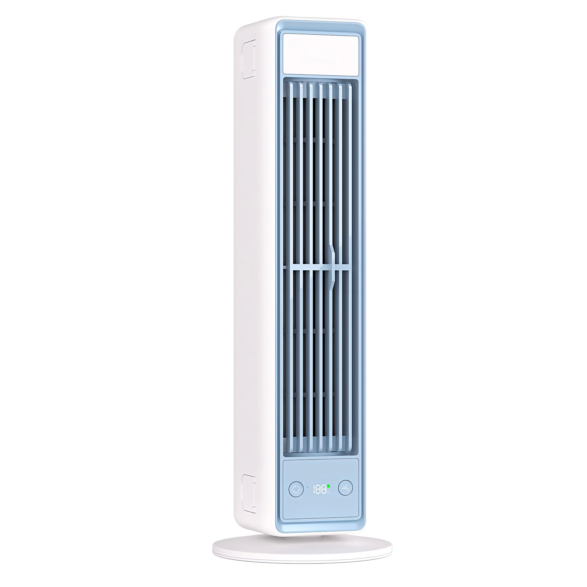 Portable Household Quiet Tower Fan 3 Speeds Wall Mounted Air Conditioning Fan 3600mAh Non-drilling Circulating Fan Room Kitchen белый