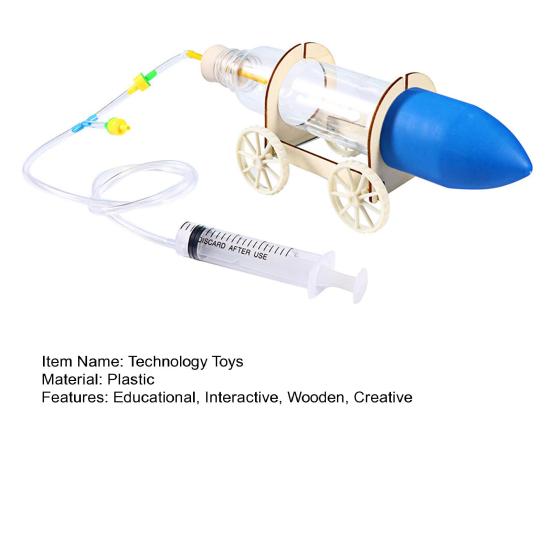 DIY Air-Powered Car STEM Kit Пластиковая физика Научная игрушка для детей Собери свой